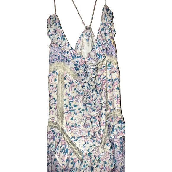 New Free People Canyon Moon Maxi Top $248 X-SMALL Boho Floral Lace Ruffled - Picture 5 of 6
